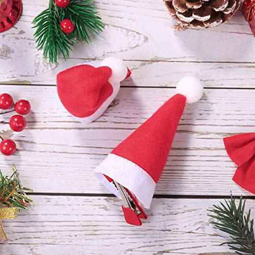 30 Pieces Christmas Hair Clips Santa Hat Hair Clips Cute Mini Red Santa Hat Hair Grips Barrettes for Girls