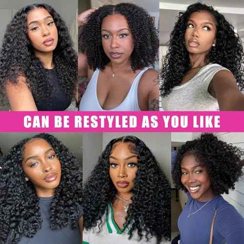 3C 4A Curly Clip In Hair Extension Real Human Hair 24 Inch Kinky Curly Clip in Hair Extensions Real Human Hair Brazilian Remy Human Hair Extensions Double Weft 8Pcs 110g Natural Black