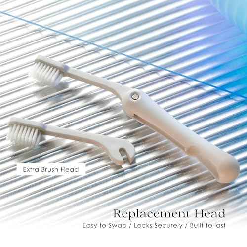 Minibox Folding Travel Toothbrush | 1 Pk w/ 2 Extra Replaceable Brush Heads | Comes with Dual-Length Bristles & Case| Compact Mini Design for Business Trips, Camping, & Outdoor Activities| Blue