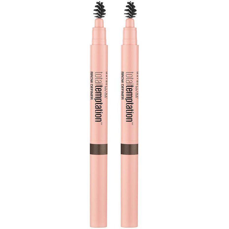 Maybelline Total Temptation Eyebrow Definer Pencil - Deep Brown | 2 Count for Perfectly Defined Brows