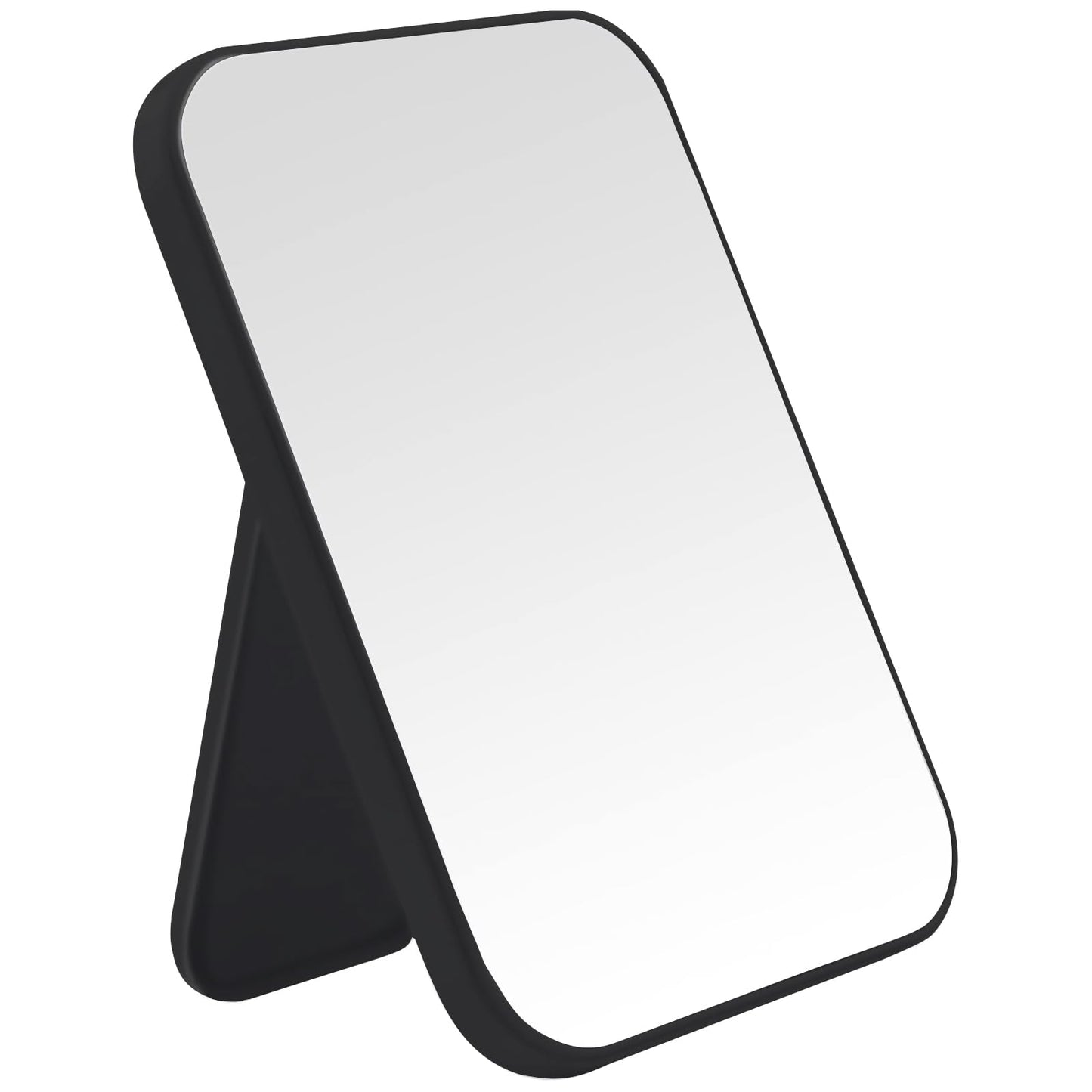 Ymemok Desktop Makeup Mirror, 8 Inch Portable Mirror, Simple Folding Makeup Mmirror with Stand, Standing Wall Hanging Double-Duty Black