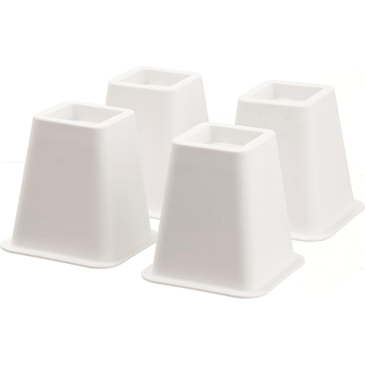 HOME IT 5 to 6-inch Super Quality Bed risers, White Round Shaped Riser Helps You Storage Under The Bed - 4-Pack