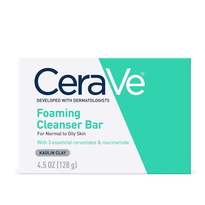 CeraVe Foaming Cleanser Bar - Soap-Free Face & Body Wash for Oily Skin | 4.5 Ounce