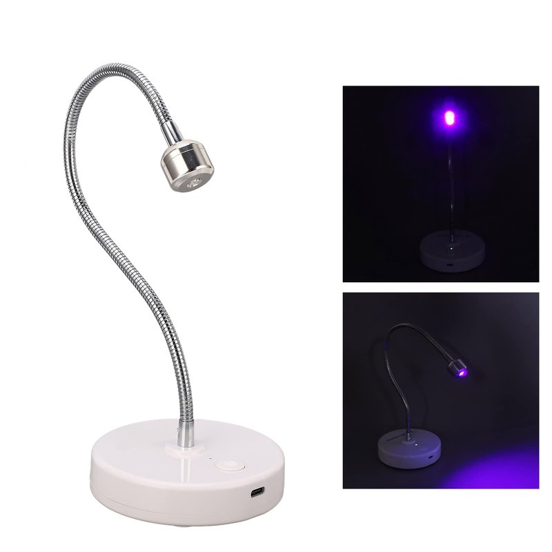 LAJS UV LED Nail Lamp, 3W USB Gel Curing Light with 360 Rotatable Gooseneck, 60S Timer for Salon and Home Use (LAJS5d4)