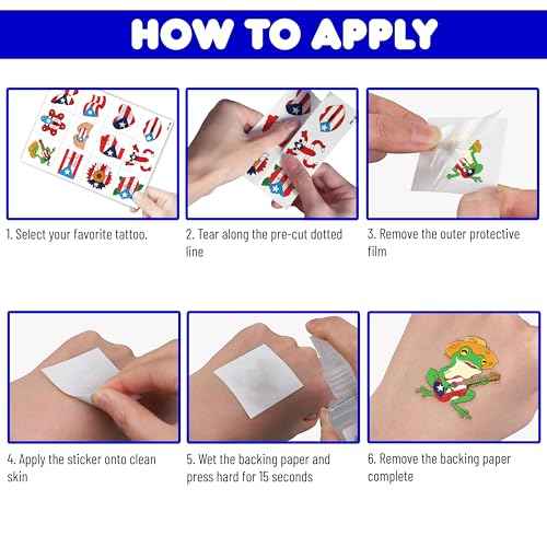 96 PCS Puerto Rico PR Puerto Rican Flag Pre-Cut Temporary Tattoos for Kids | Super Cute Themed Birthday Party Favors, Supplies, Decorations, Fake Tattoo Stickers (multiple)