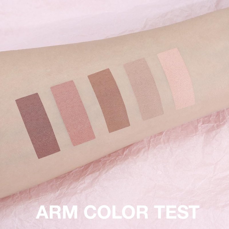 KXmzeG Nude Matte Eyeshadow Palette Makeup,5 Natural Nude Brown Light Brown Cool-Toned Natural Eye Shadow Palette Makeup, Smooth Blendable Texture, Long Lasting Naturing-Looking (02#, Pack of 1)