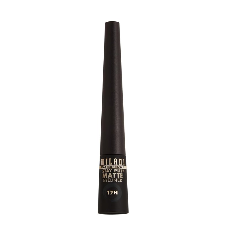 Milani Stay Put Matte Liquid Eyeliner - Waterproof Black, 17-Hour Wear, Smudgeproof & Vegan