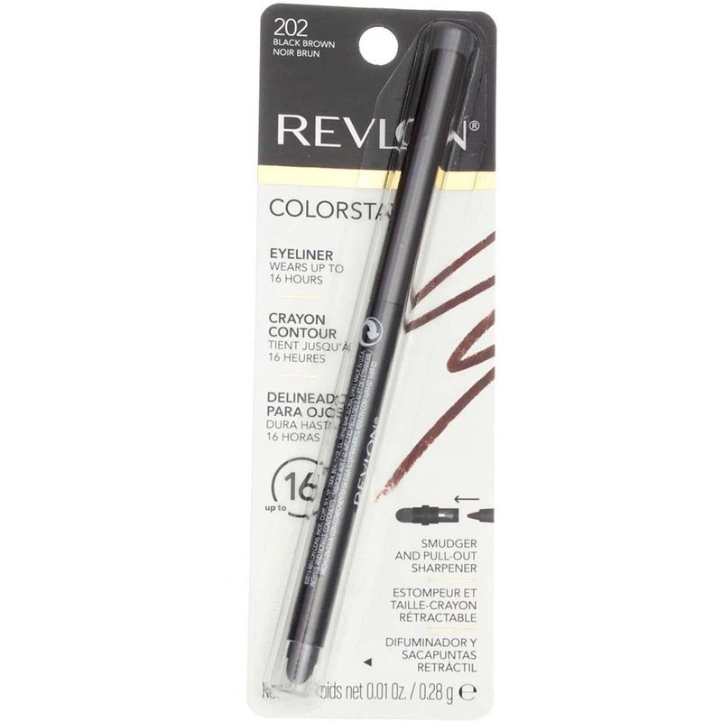 Revlon ColorStay Pencil Eyeliner - Waterproof, Smudgeproof, Longwearing with Ultra-Fine Tip | Black Brown, 0.01 Oz