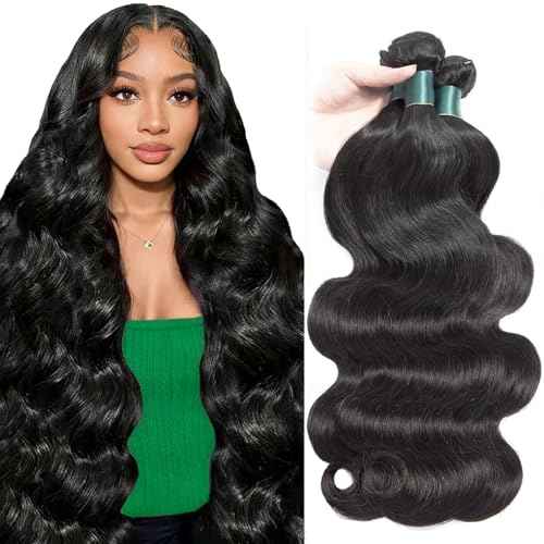 12A Human Hair Bundles Body Wave Bundles Human Hair 18 20 22 Inch 100% Unprocessed Brazilian Virgin Hair Quick Weave Natural Black Hair Extensions