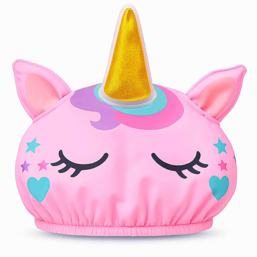 Cute Shower Cap for Kids, Kids Shower Cap for Girls, Cute Waterproof Kid Hat for Girl, Reusable - Unicorn Design