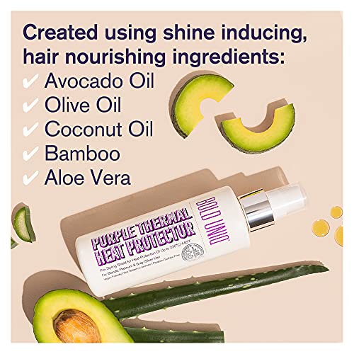 Heat Protectant Spray Formulated For Blonde, Platinum, Ash & Silver/Gray Hair. Thermal Shield Protection Professional Formula Minimises Brassy Yellow Tones. Protects Dry, Damaged, Frizzy & Curly Hair