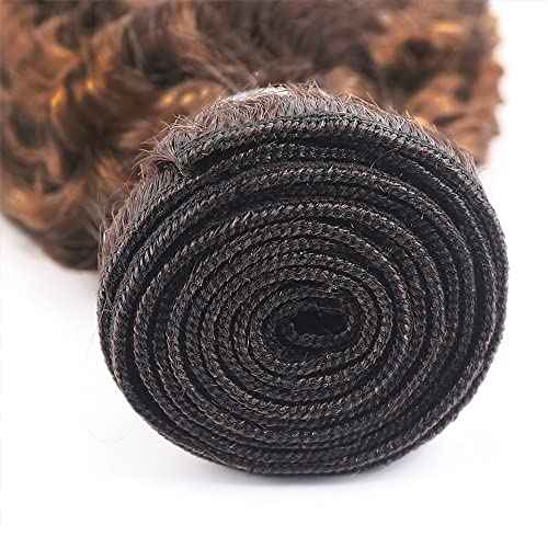 30 32 34 Inch Highligjt Deep Wave Bundles Brown Human Hair Bundles 2 Tone Dark Brown and Honey Blonde Bundles Human Hair Weave 8A Brazilian Virgin P4/30 Bundles Human Hair Extensions
