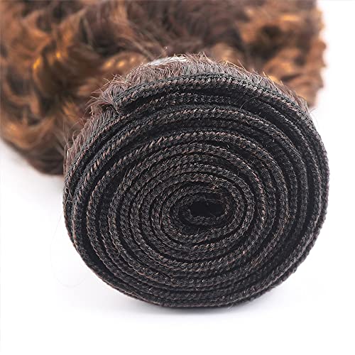 P430 Highlight Brown Bundles Human Hair Deep Wave Bundles 20 22 24 Inch Unprocessed Brazilian Virgin Remy Hair 3 Bundle Chocolate Deep Wave Human Hair Extensions 50 Gram Per Bundle