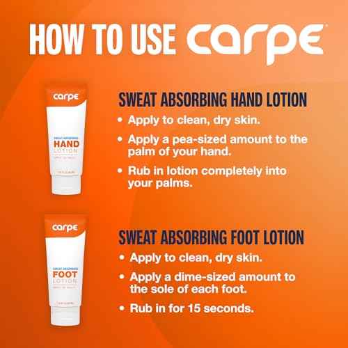 Carpe Sweat Absorbing Hand and Foot Lotion Bundle (3 Hand and 3 Foot Tubes), Stop Sweaty Hands and Sweaty, Smelly Feet, Dermatologist-Recommended