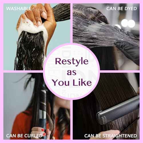 IDN BEAUTY Clip in Hair Extensions Real Human Hair Kinky Straight 120g Natural Black Double-layer Lace Clip In for Black Women Soft Breathable Lace Invisible Seamlessly Blending 7pcs 20 Inch