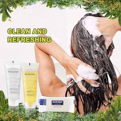 Travel Size Hotel Toiletries Bulk Set: 20 Bar Soap 0.5oz, 20 Shampoo, 20 Body Wash - 60 Pcs, Mini Guest Toiletries, Hotel Amenities