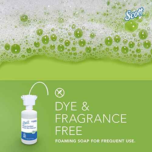 Scott Professional Green Certified Foam Hand Soap (11285), 1.5 L, Foaming, Clear, No Fragrance Added, Under-Counter Refills for Kimberly-Clark Professional Dispensers, Ecologo, NSF E-1 (2 Bottles)