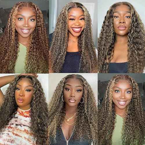 Highlight Bundles Human Hair Piano Color P1B27 Ombre Kinky Curly Bundles 26 28 30 Inch 2 Tone Natural Black and Honey Blonde Curly Bundle Double Weft Brazilian Human Hair Extensions