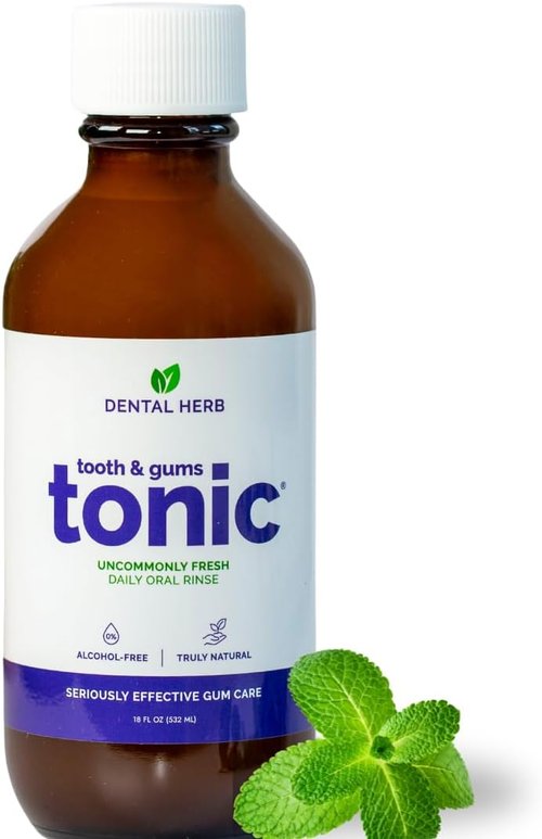 Tooth & Gums Tonic Mouthwash - Travel Size (2 oz) | Essential Oil Formula for Bad Breath & Gum Health