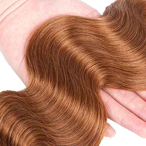 28 30 32 Inch Color #30 Body Wave Bundles Light Brown Bundles Human Hair 8A Peruvian Virgin Hair Color #30 Bundle Hair Extensions 300g