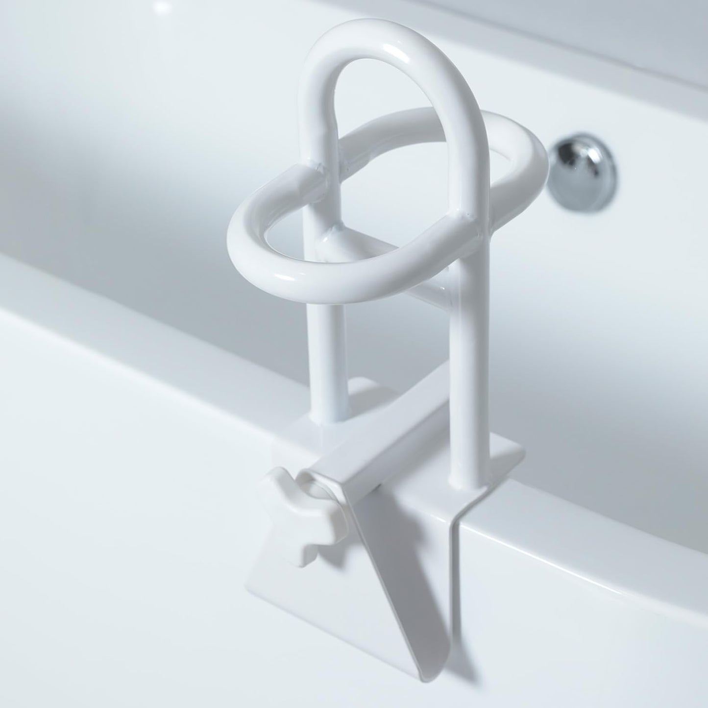 Triple Grip Adjustable Bathtub Handles for Seniors, Fits 3-Inch+ Thick Walls. Please Measure Before Purchasing Tub Grab Bars for Side of Tub, Handicap Grab Bars, Tub Handles for Elderly Balance