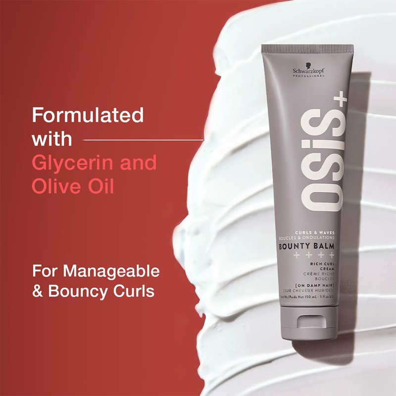 OSiS+ Bounty Balm Rich Curl Cream 5oz – Curl Enhancing, Frizz Control & Humidity Protection for Wavy, Curly, Textured Hair