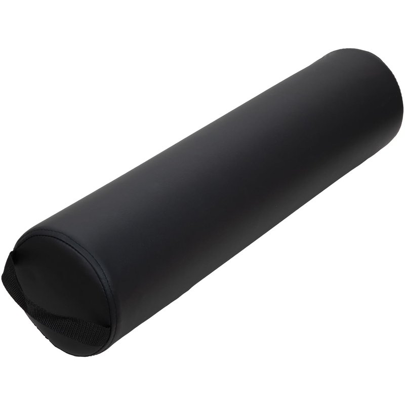 Full Round Bolster Pillow - Black Oil & Stain-Resistant Massage & Yoga Cushion | 6” R x 26” L