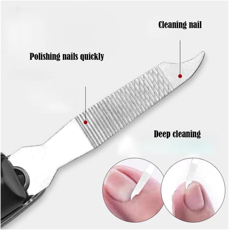 Nail Clipper Set - Durable 2 Pack Toenail & Fingernail Clippers for Men & Women | Black