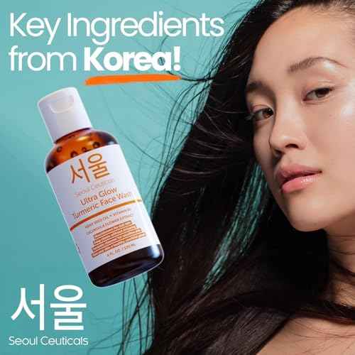 SeoulCeuticals Korean Turmeric Face Wash Cleanser ? Vegan Cruelty Free Korean Skincare Facial Cleanser ? K Beauty Skin Care for Dry Sensitive Skin 4oz