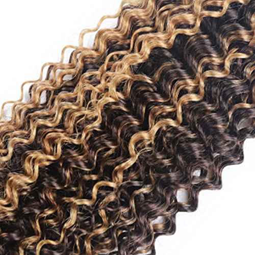 Ombre Brown And Blonde Bundles Human Hair P4/27 Highlight Bundles Kinky Curly Unprocessed Brazilian Virgin Hair Extensions 18 20 22 Inch