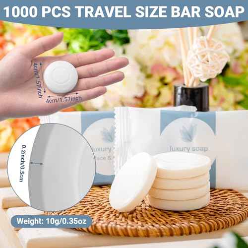 Kacctyen 800 Pcs 0.35oz Mini Bar Soap Bulk Individually Wrapped Bulk Hand Hotel Soap Bars Travel Size Toiletries for Guest Hotel Bathroom Vacation Rentals