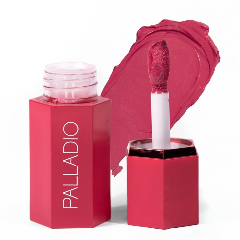 Palladio Liquid Blush - 2-in-1 Makeup for Cheeks & Lips | Weightless Cream, Smudge-Proof, Deep Fuchsia