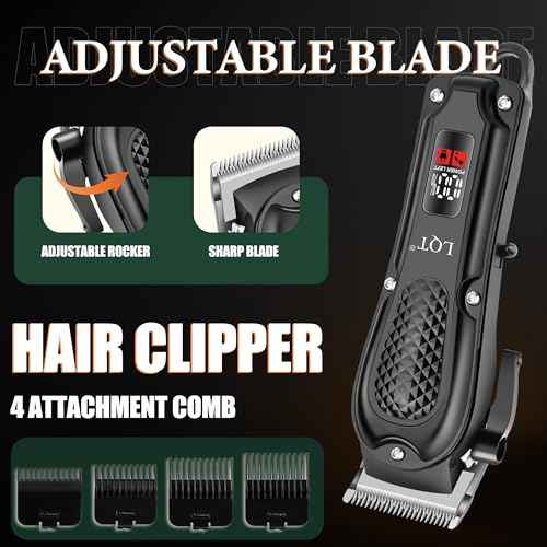 Hair Clippers for Men, 3-Piece Cordless Grooming Kit with Rechargeable Clipper, Foil Shaver & Nose Trimmer, LED Power Display for Precision Hair & Beard Cutting at Home