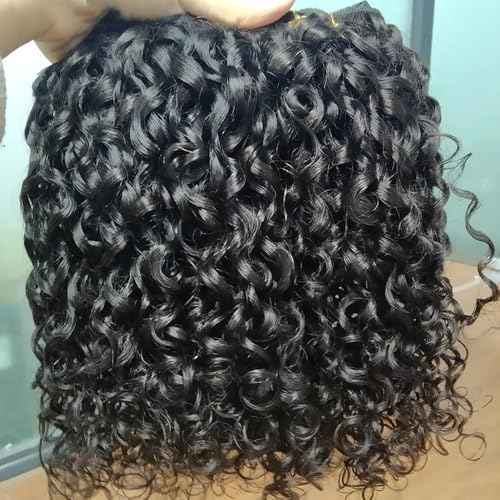 16A Double Weft Pixie Bouncy Curly Human Hair Bundles 16 18 20 Inchs Burmese Curly Human Hair Bundles 3C4A 100% Unprocessed Brazilian Raw Virgin Hair Extensions Quick Weave Extensions Natural Color