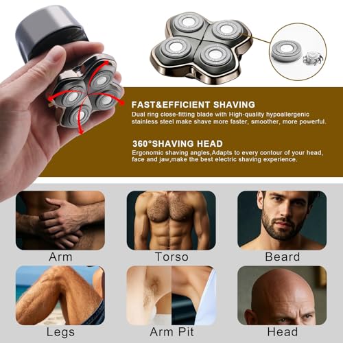 Shaver PRO 4 Head Replacement Blades - Compatible with Skull Shaver Pitbull, Butterfly Kiss Pro & Palm Shaver - Electric Shaver & Head Shaver Blade for Bald Head Shavers for Men/Women(3 Packs)