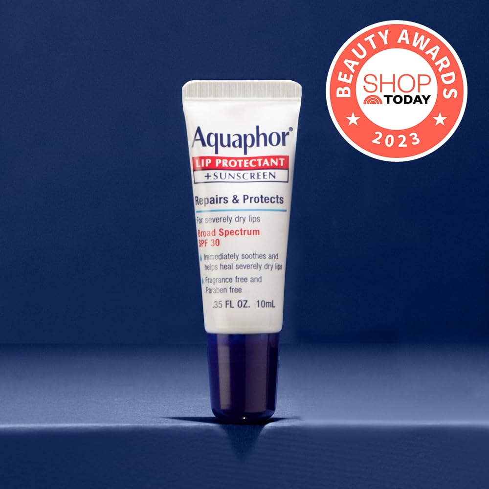 Aquaphor Lip Balm, Lip Repair, SPF 30 | Lip Protectant | 0.35 Oz Tube | Pack of 2