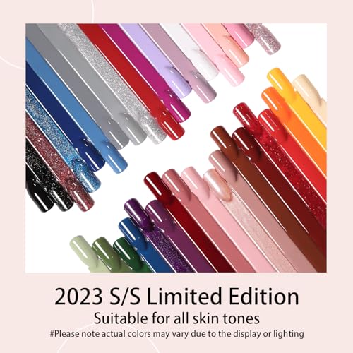Beautpal 40 PCS Gel Nail Polish Set All Seasons Collection 36 Colors Gel Polish 7ml Popular Nude Pink Red Blue Glitter Nail Polish Starter Kit Soak off Nail Art DIY