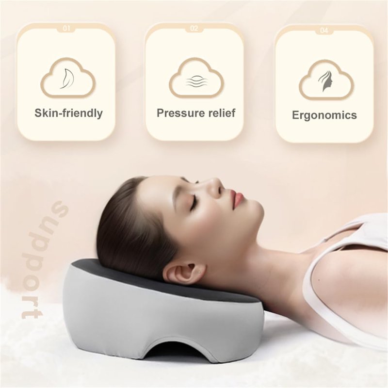 chislim Face Down Recovery Pillow with Adjustable Strap for Eye Surgery & Vitrectomy | Prone Sleeping Headrest with Removable Cover | BBL Post-Surgery Support Equipment (Grey)