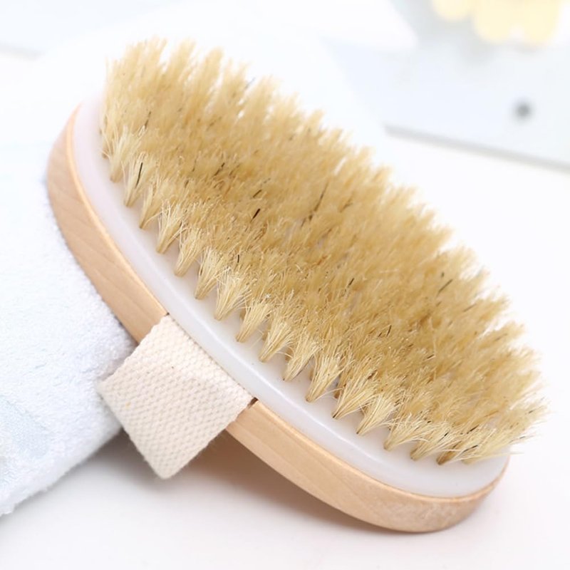 Dry Brushing Body Brush, Exfoliating Brush Body, Soft Natural Bristle for Drying Skin, Shower Brushes Wet and Dry Brushing, Scrubber for Exquisite Skin,Reduce Acne and Cellulite