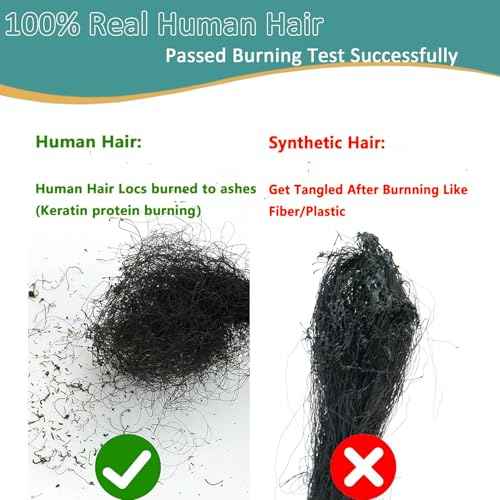 Viovian 0.6cm Human Dreadlock Extensions 12 Inch 30 Strands Real Dreads Human Hair Loc Natural Dread for Men Color 1b/30