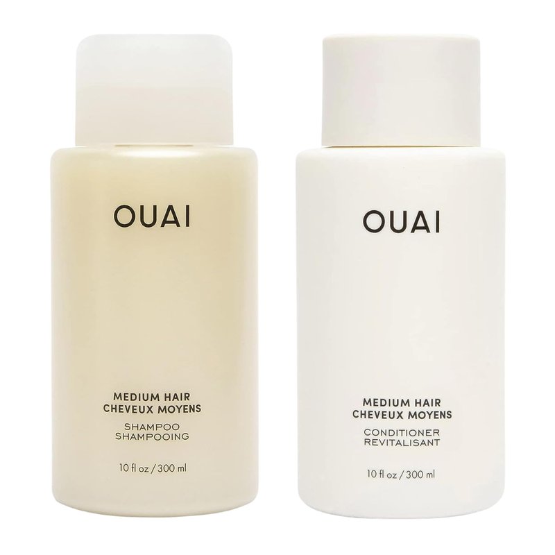 OUAI Medium Hair Shampoo & Conditioner Set | Sulfate-Free, Keratin & Shea Butter Formula - 10 Fl Oz