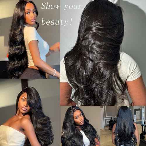 12A Human Hair Bundles 16 18 20 22 Inch Body Wave Bundles Human Hair 100% Unprocessed Virgin Hair Extensions Raw Quick Weave Extensions Natural Black