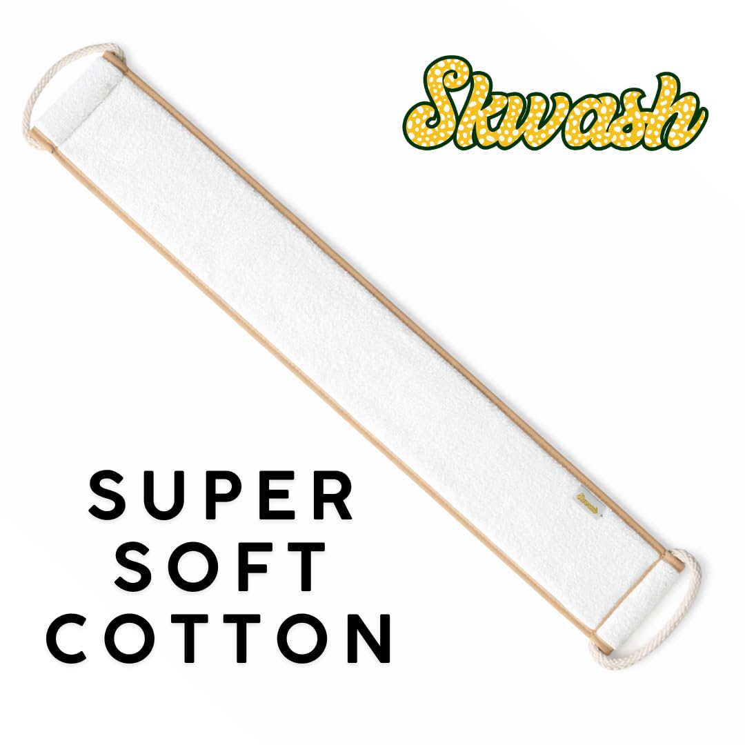 Skwash, Natural XL Back loofah, Cotton Back
