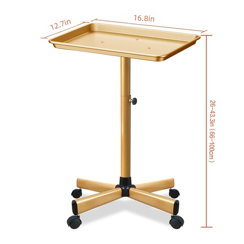Retain Time Premium Aluminum Salon Tray - Sturdy, Adjustable & Corrosion-Resistant | Gold Color