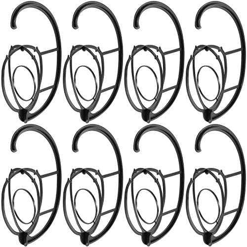 8 Pack Wig Hanger, Wig Rack for Multiple Wigs and Hats, Portable Collapsible Wigs Hanging Stand, Black