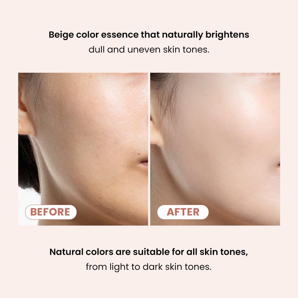 TIRTIR Mask Fit Tone Up Essence - Tinted Moisturizer for Glass Skin Look | Lightweight, Deep Hydration, 1.01 fl. oz. (Beige)
