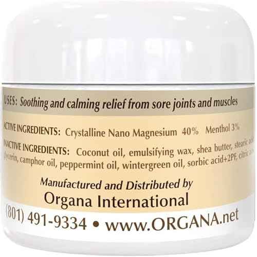 Organa Magnesium Cream - Fast-Absorbing Magnesium Lotion for Sleep - Topical Magnesium Lotion for Soothing & Instant Relief - Fast Absorbing and Fast Acting Foot Cream - Magnesium Butter