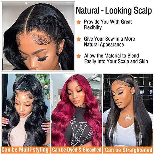 13x6 Lace Frontal Body Wave HD Transparent Frontal Ear to Ear 13x6 Lace Frontal Human Hair With Baby Hair Free Part 100% Virgin Human Hair Closure Natural Hairline 22 Inch