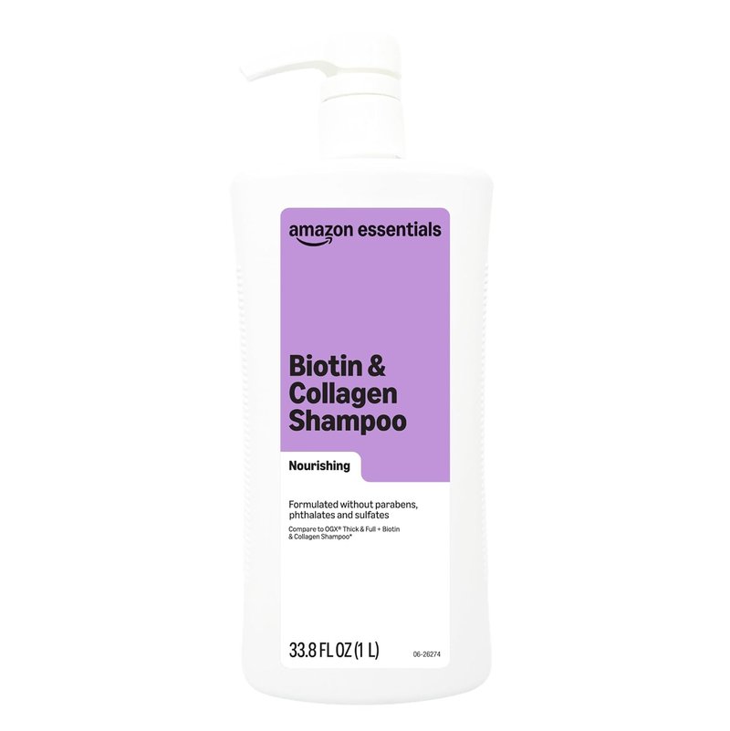 Amazon Essentials Biotin & Collagen Shampoo - Nourishing Formula Without Sulfates | 33.8 Fl Oz