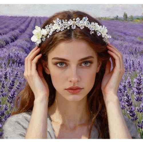 Flower Girl Princess Headpiece, Pearl Bridal Hair Accessory for Kids, Women Wedding Hair Band for Bride Princess Crown First Communion Headpiece for Girls